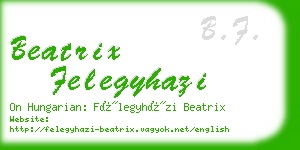 beatrix felegyhazi business card